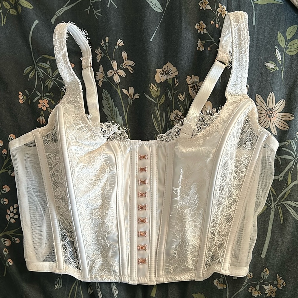 White Lace Corset Top